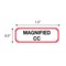Nevs Position Labels - Magnified CC 1/2" x 1-1/2" White w/Red & Black XP-351 - alternate 2